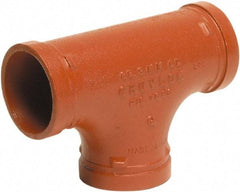 Made in USA - Size 6", Class 150, Malleable Iron Orange Pipe Tee - Grooved End Connection - USA Tool & Supply