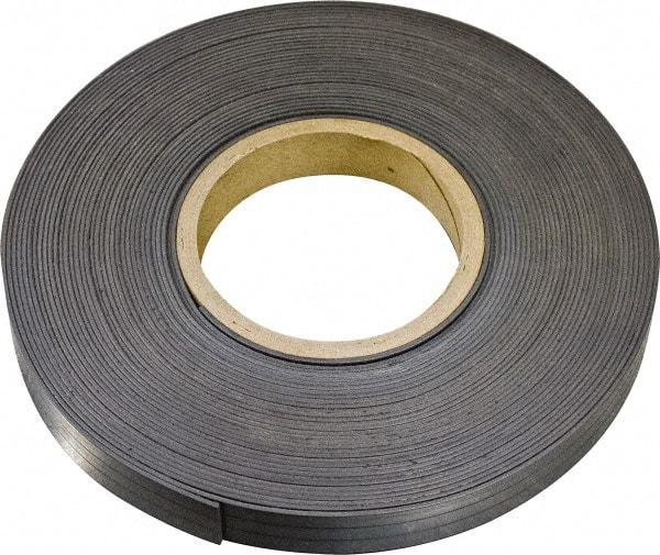 Mag-Mate - 600" Long x 1/2" Wide x 1/8" Thick Flexible Magnetic Strip - 14 Lb Max Pull Force, 8 Linear Ft/Lb Magnetic Pull Force, Plain Back, Dark Brown - USA Tool & Supply