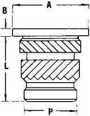 E-Z LOK - #2 56 UNC, 0.141" Diam, Brass Headed Heat Installed Threaded Insert - 1/8" Hole, 0.141" OAL x 0.018" High, 3/16" Head Diam - USA Tool & Supply