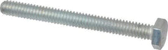 Made in USA - 1/4-20 UNC, 2-1/2" Length Under Head Hex Head Cap Screw - Fully Threaded, Grade 5 Steel, Zinc-Plated Finish, 7/16" Hex - USA Tool & Supply