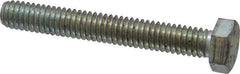 Made in USA - 5/16-18 UNC, 2-1/4" Length Under Head Hex Head Cap Screw - Fully Threaded, Grade 5 Steel, Zinc-Plated Finish, 1/2" Hex - USA Tool & Supply