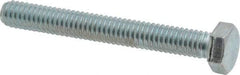 Made in USA - 5/16-18 UNC, 2-1/2" Length Under Head Hex Head Cap Screw - Fully Threaded, Grade 5 Steel, Zinc-Plated Finish, 1/2" Hex - USA Tool & Supply