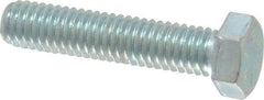 Made in USA - 3/8-16 UNC, 1-3/4" Length Under Head Hex Head Cap Screw - Fully Threaded, Grade 5 Steel, Zinc-Plated Finish, 9/16" Hex - USA Tool & Supply