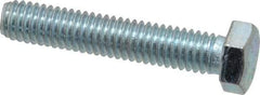 Made in USA - 3/8-16 UNC, 2" Length Under Head Hex Head Cap Screw - Fully Threaded, Grade 5 Steel, Zinc-Plated Finish, 9/16" Hex - USA Tool & Supply
