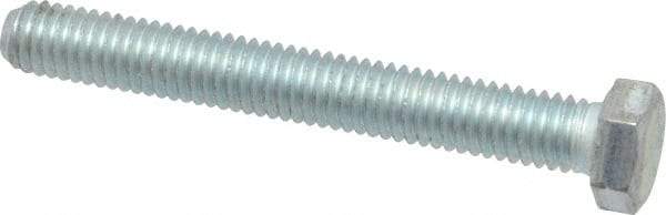 Made in USA - 3/8-16 UNC, 3" Length Under Head Hex Head Cap Screw - Fully Threaded, Grade 5 Steel, Zinc-Plated Finish, 9/16" Hex - USA Tool & Supply