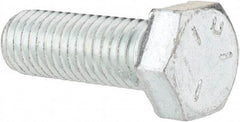 Made in USA - 1/2-13 UNC, 1-1/2" Length Under Head Hex Head Cap Screw - Fully Threaded, Grade 5 Steel, Zinc-Plated Finish, 3/4" Hex - USA Tool & Supply