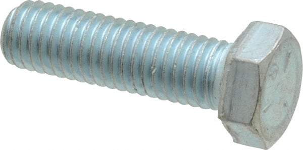 Made in USA - 1/2-13 UNC, 1-3/4" Length Under Head Hex Head Cap Screw - Fully Threaded, Grade 5 Steel, Zinc-Plated Finish, 3/4" Hex - USA Tool & Supply