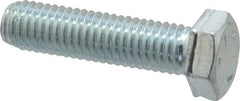 Made in USA - 1/2-13 UNC, 2" Length Under Head Hex Head Cap Screw - Fully Threaded, Grade 5 Steel, Zinc-Plated Finish, 3/4" Hex - USA Tool & Supply