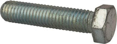 Made in USA - 1/2-13 UNC, 2-1/4" Length Under Head Hex Head Cap Screw - Fully Threaded, Grade 5 Steel, Zinc-Plated Finish, 3/4" Hex - USA Tool & Supply