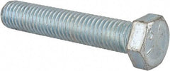Made in USA - 1/2-13 UNC, 2-3/4" Length Under Head Hex Head Cap Screw - Fully Threaded, Grade 5 Steel, Zinc-Plated Finish, 3/4" Hex - USA Tool & Supply