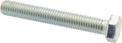 Made in USA - 1/2-13 UNC, 3-1/2" Length Under Head Hex Head Cap Screw - Fully Threaded, Grade 5 Steel, Zinc-Plated Finish, 3/4" Hex - USA Tool & Supply