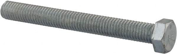 Value Collection - 1/2-13 UNC, 4-1/2" Length Under Head Hex Head Cap Screw - Fully Threaded, Grade 5 Steel, Zinc-Plated Finish, 3/4" Hex - USA Tool & Supply
