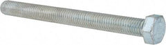Made in USA - 1/2-13 UNC, 5-1/2" Length Under Head Hex Head Cap Screw - Fully Threaded, Grade 5 Steel, Zinc-Plated Finish, 3/4" Hex - USA Tool & Supply