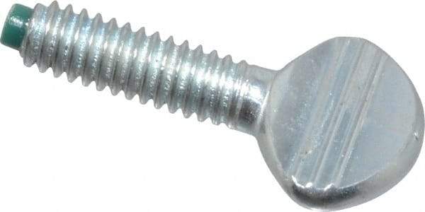 Made in USA - #8-32 Oval Dog Point Tip Grade 2 Steel Thumb Screw - 0.3" Head Height, Zinc-Plated Finish - USA Tool & Supply