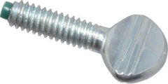 Made in USA - #8-32 Oval Dog Point Tip Grade 2 Steel Thumb Screw - 0.3" Head Height, Zinc-Plated Finish - USA Tool & Supply