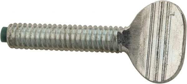 Made in USA - #8-32 Oval Dog Point Tip Grade 2 Steel Thumb Screw - 0.3" Head Height, Zinc-Plated Finish - USA Tool & Supply