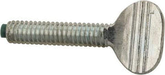 Made in USA - #8-32 Oval Dog Point Tip Grade 2 Steel Thumb Screw - 0.3" Head Height, Zinc-Plated Finish - USA Tool & Supply