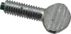 Made in USA - #10-32 Oval Dog Point Tip Grade 2 Steel Thumb Screw - 0.43" Head Height, Zinc-Plated Finish - USA Tool & Supply