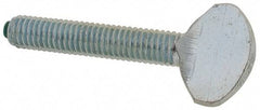 Made in USA - #10-32 Oval Dog Point Tip Grade 2 Steel Thumb Screw - 0.43" Head Height, Zinc-Plated Finish - USA Tool & Supply