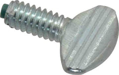 Made in USA - 1/4-20 Oval Dog Point Tip Grade 2 Steel Thumb Screw - 0.55" Head Height, Zinc-Plated Finish - USA Tool & Supply