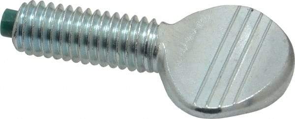 Made in USA - 3/8-16 Oval Dog Point Tip Grade 2 Steel Thumb Screw - 3/4" Head Height, Zinc-Plated Finish - USA Tool & Supply