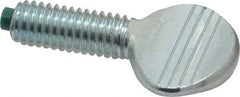 Made in USA - 3/8-16 Oval Dog Point Tip Grade 2 Steel Thumb Screw - 3/4" Head Height, Zinc-Plated Finish - USA Tool & Supply