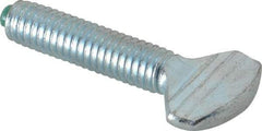 Made in USA - 3/8-16 Oval Dog Point Tip Grade 2 Steel Thumb Screw - 3/4" Head Height, Zinc-Plated Finish - USA Tool & Supply