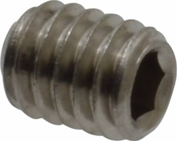 Value Collection - M4x0.70 Metric Coarse, 5mm OAL, Cup Point Set Screw - Grade 18-8 & Austenitic A2 Stainless Steel, 2mm Key - USA Tool & Supply