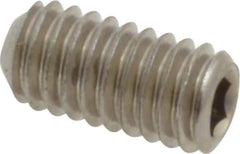 Value Collection - M4x0.70 Metric Coarse, 8mm OAL, Cup Point Set Screw - Grade 18-8 & Austenitic A2 Stainless Steel, 2mm Key - USA Tool & Supply