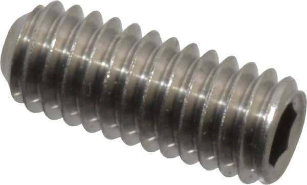 Value Collection - M4x0.70 Metric Coarse, 10mm OAL, Cup Point Set Screw - Grade 18-8 & Austenitic A2 Stainless Steel, 2mm Key - USA Tool & Supply