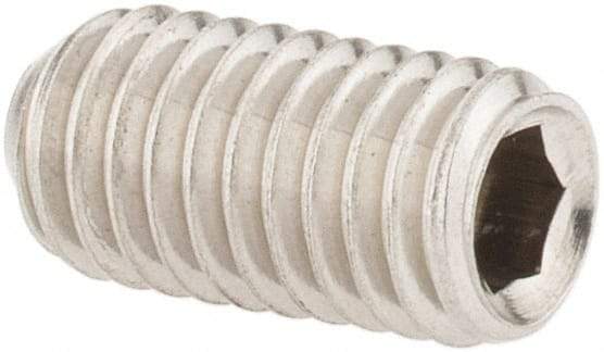 Value Collection - M5x0.80 Metric Coarse, 10mm OAL, Cup Point Set Screw - Grade 18-8 & Austenitic A2 Stainless Steel, 2.5mm Key - USA Tool & Supply