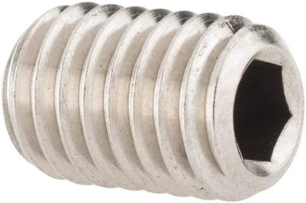 Value Collection - M8x1.25 Metric Coarse, 12mm OAL, Cup Point Set Screw - Grade 18-8 & Austenitic A2 Stainless Steel, 4mm Key - USA Tool & Supply