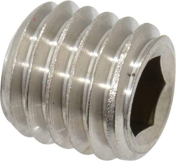 Value Collection - M10x1.50 Metric Coarse, 10mm OAL, Cup Point Set Screw - Grade 18-8 & Austenitic A2 Stainless Steel, 5mm Key - USA Tool & Supply