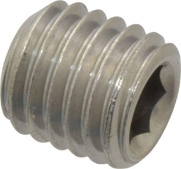 Value Collection - M12x1.75 Metric Coarse, 12mm OAL, Cup Point Set Screw - Grade 18-8 & Austenitic A2 Stainless Steel, 6mm Key - USA Tool & Supply