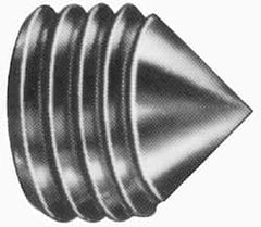 Value Collection - 1/4-20 UNC, 5/16" OAL, Cone Point Set Screw - Grade Austenitic A2 Stainless Steel, 1/8" Key - USA Tool & Supply