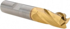SGS - 1/2", 4 Flute, Single End, Solid Carbide, 0.015" Corner Radius End Mill - 3" OAL, 30° Helix, Right Hand Flute, 1" LOC, Right Hand Cut - USA Tool & Supply