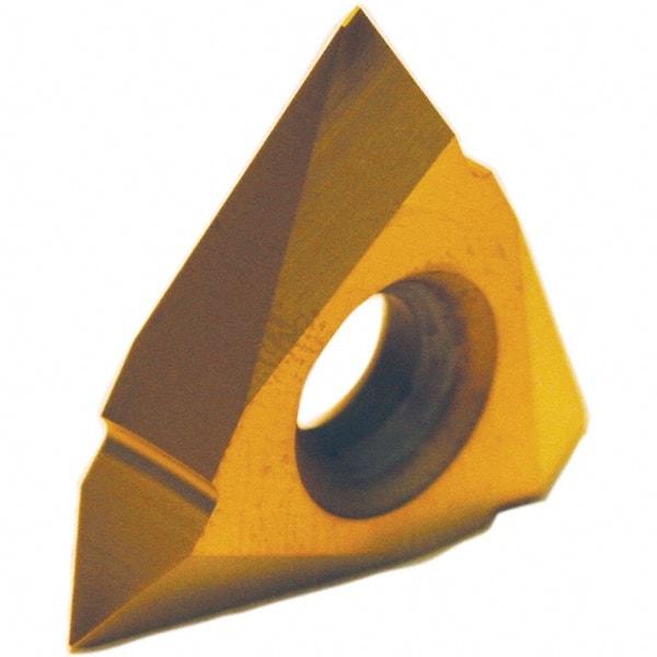 Tool-Flo - TPMC32 60° V Grade C25 On Edge Threading Insert - Uncoated, 3/8" Inscribed Circle, Neutral Cut - USA Tool & Supply