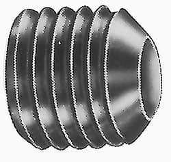Value Collection - #5-40 UNC, 3/16" OAL, Flat Point Set Screw - Grade 8 Alloy Steel, 1/16" Key - USA Tool & Supply