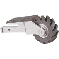 Dynabrade - 5/8" Wide Contact Arm - 18" Belt Length x 1" Belt Width, Serrated, Rubber, 40" Contact Wheel Diam - USA Tool & Supply