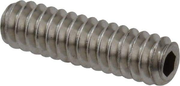 Value Collection - #6-32 UNC, 1/2" OAL, Cup Point Set Screw - Grade 18-8 Stainless Steel, 1/16" Key - USA Tool & Supply