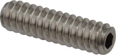 Value Collection - #6-32 UNC, 1/2" OAL, Cup Point Set Screw - Grade 18-8 Stainless Steel, 1/16" Key - USA Tool & Supply