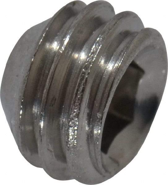 Value Collection - #10-32 UNF, 1/8" OAL, Cup Point Set Screw - Grade 18-8 Stainless Steel, 3/32" Key - USA Tool & Supply