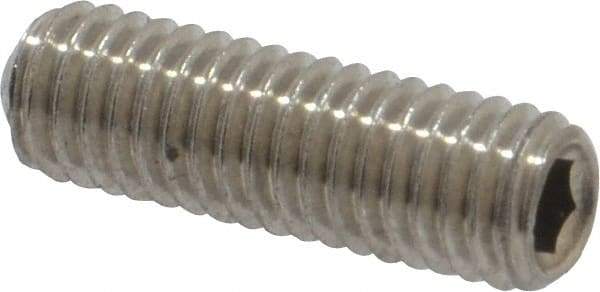 Value Collection - #10-32 UNF, 5/8" OAL, Cup Point Set Screw - Grade 18-8 Stainless Steel, 3/32" Key - USA Tool & Supply