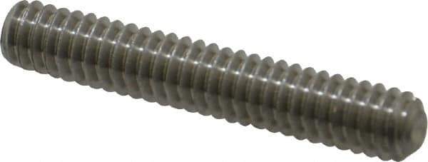 Value Collection - 1/4-20 UNC, 1-1/2" OAL, Cup Point Set Screw - Grade 18-8 Stainless Steel, 1/8" Key - USA Tool & Supply