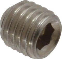 Value Collection - 1/4-28 UNF, 1/4" OAL, Cup Point Set Screw - Grade 18-8 Stainless Steel, 1/8" Key - USA Tool & Supply