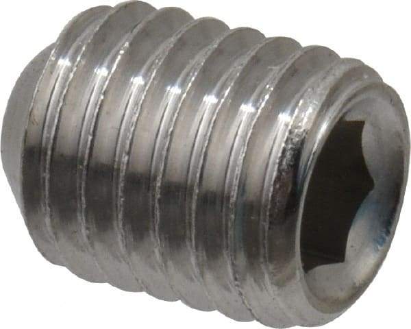 Value Collection - 1/4-28 UNF, 5/16" OAL, Cup Point Set Screw - Grade 18-8 Stainless Steel, 1/8" Key - USA Tool & Supply