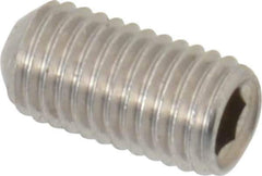 Value Collection - 1/4-28 UNF, 1/2" OAL, Cup Point Set Screw - Grade 18-8 Stainless Steel, 1/8" Key - USA Tool & Supply
