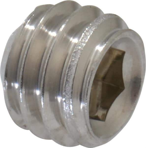 Value Collection - 5/16-18 UNC, 1/4" OAL, Cup Point Set Screw - Grade 18-8 Stainless Steel, 3/32" Key - USA Tool & Supply