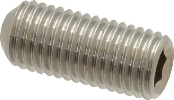 Value Collection - 5/16-24 UNF, 3/4" OAL, Cup Point Set Screw - Grade 18-8 Stainless Steel, 5/32" Key - USA Tool & Supply