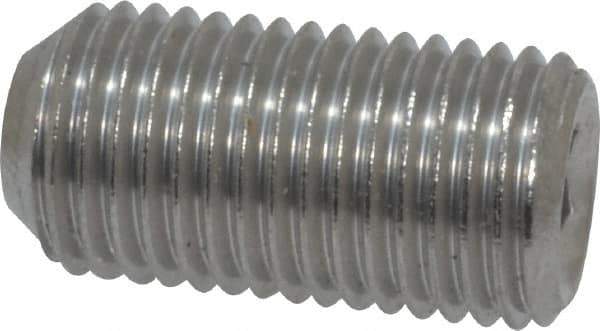Value Collection - 3/8-24 UNF, 3/4" OAL, Cup Point Set Screw - Grade 18-8 Stainless Steel, 3/16" Key - USA Tool & Supply